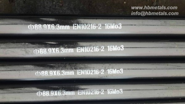 88.9x6.3mm EN 10216-2 16Mo3 seamless pipe